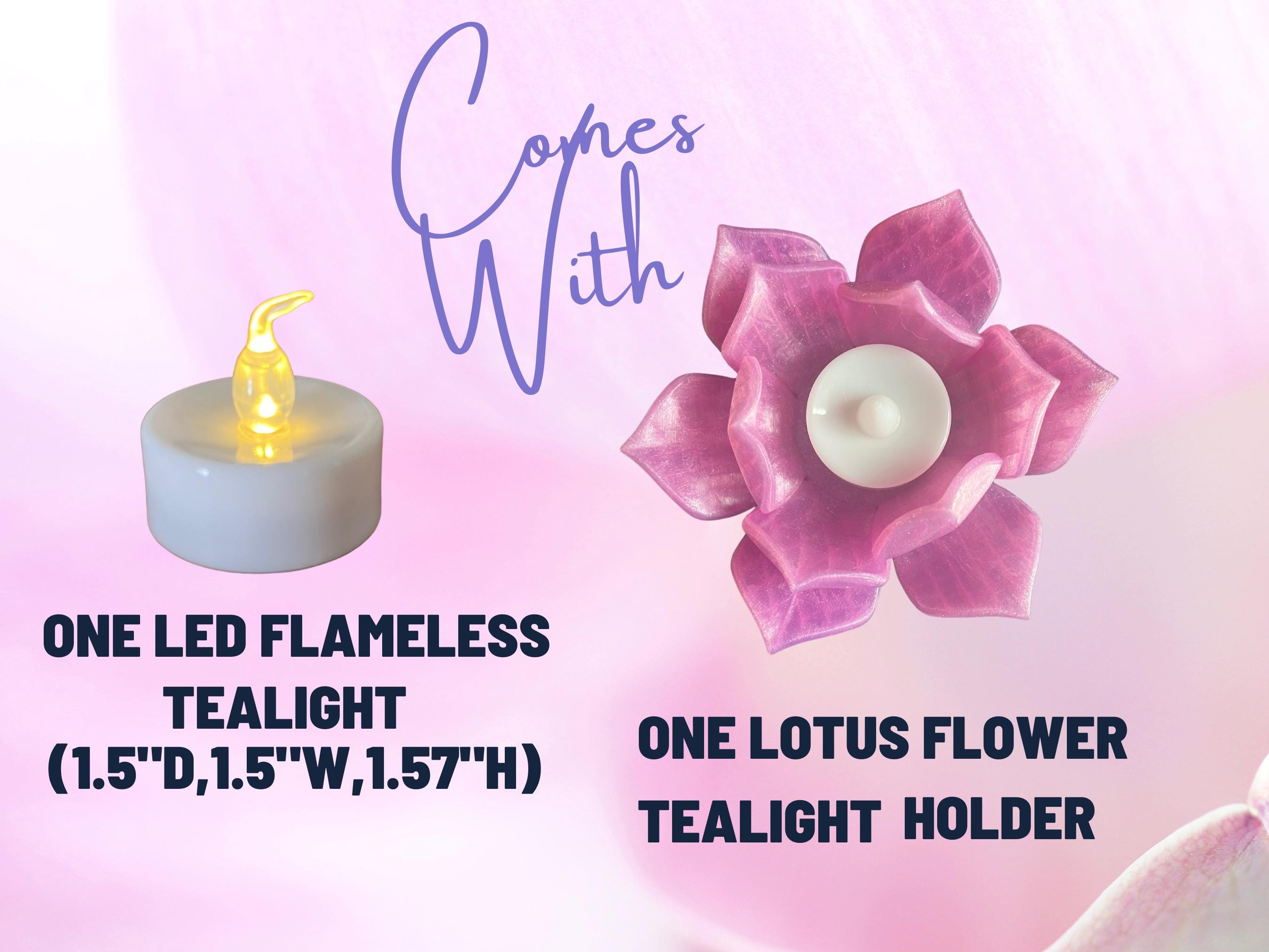 Glow in the Dark Blue Lotus Tealight Candle Holder: Boho Home Accent