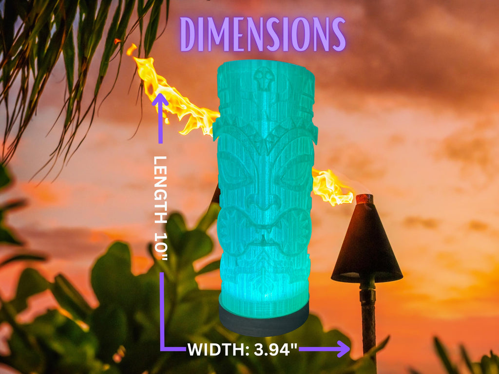 Tiki Glow LED Lamp with Remote: Color Changing Tropical Island Decor