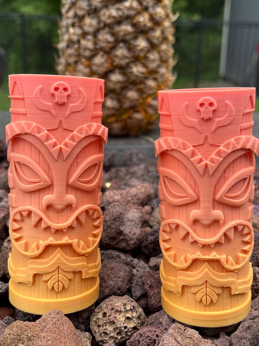 Tiki Light Decor: Tropical Bar Accessory, Beach Shelf Accent, Hawaiian Style (LED Included)