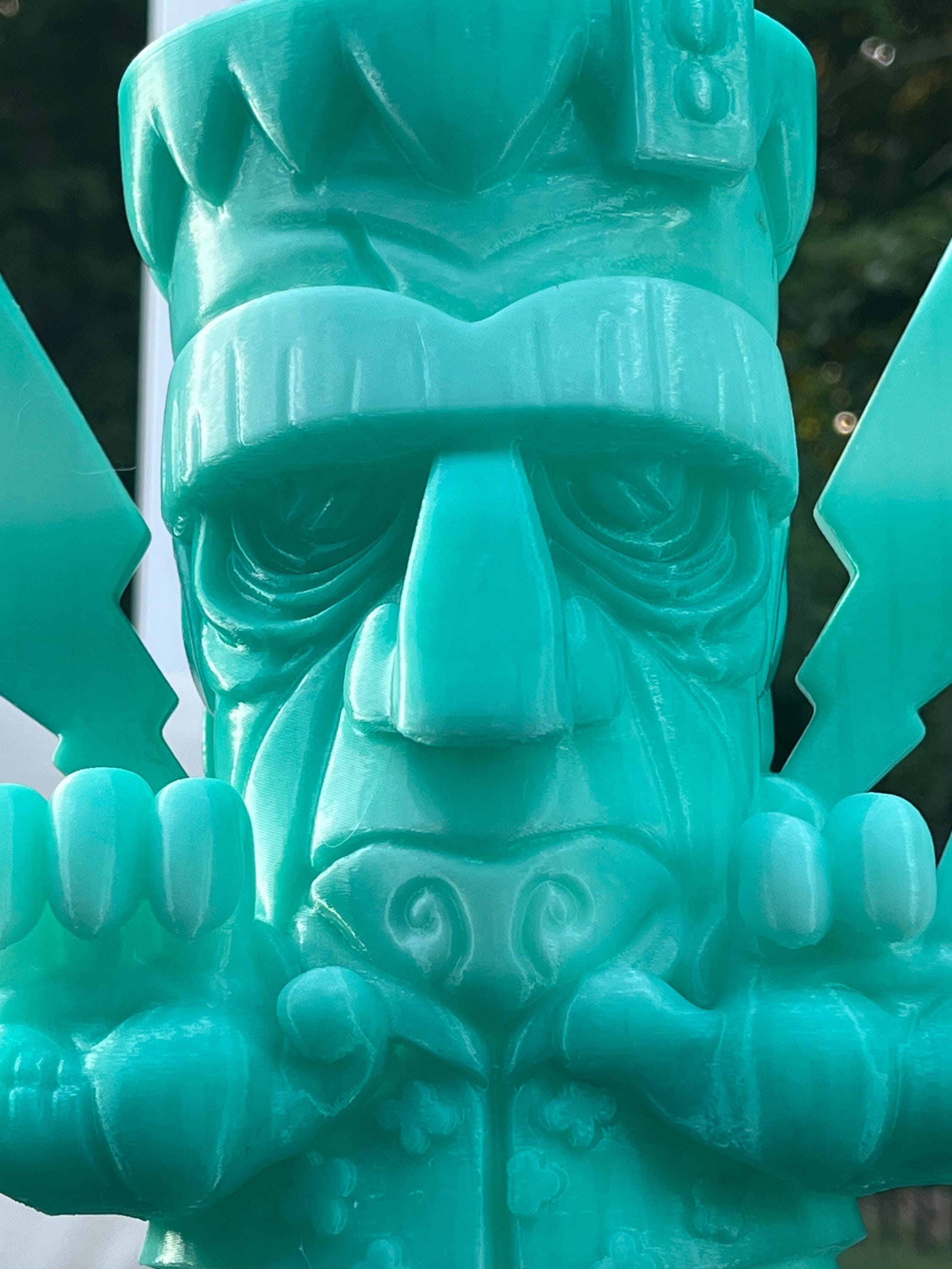 Frankenstein Tiki Lamp: Color Changing LED Halloween Monster Decor