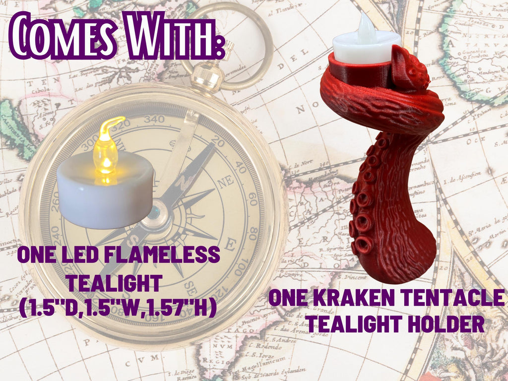 Kraken Tentacle Tealight Holder Set Tiki Bar Decor Ocean Candle Nautical Gift