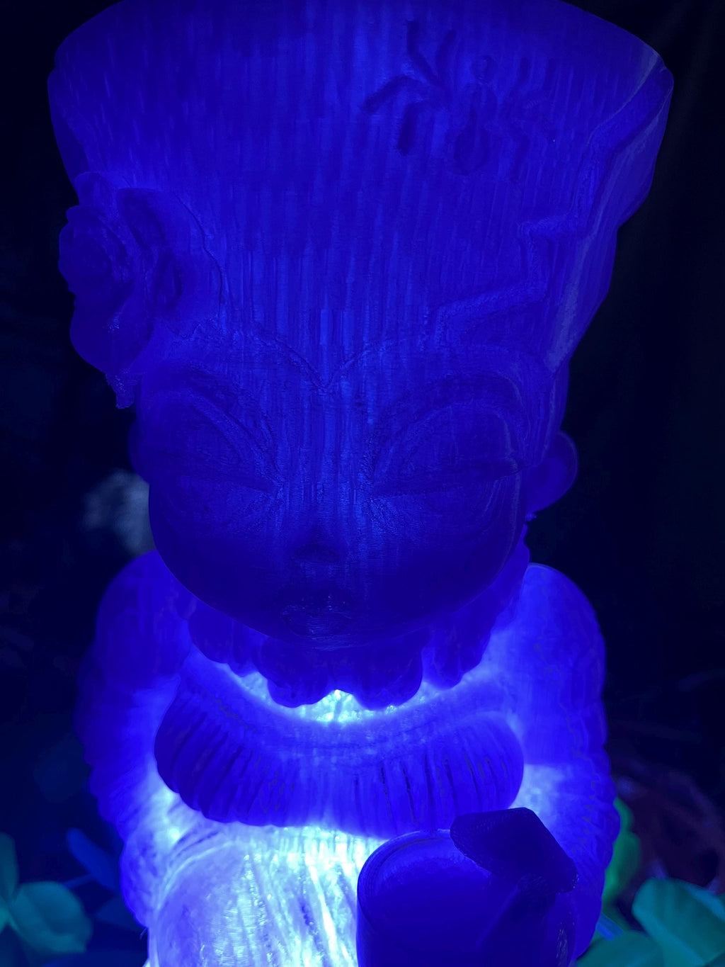 Tiki Monster Bride Lamp, Spooky Halloween Bar Decor