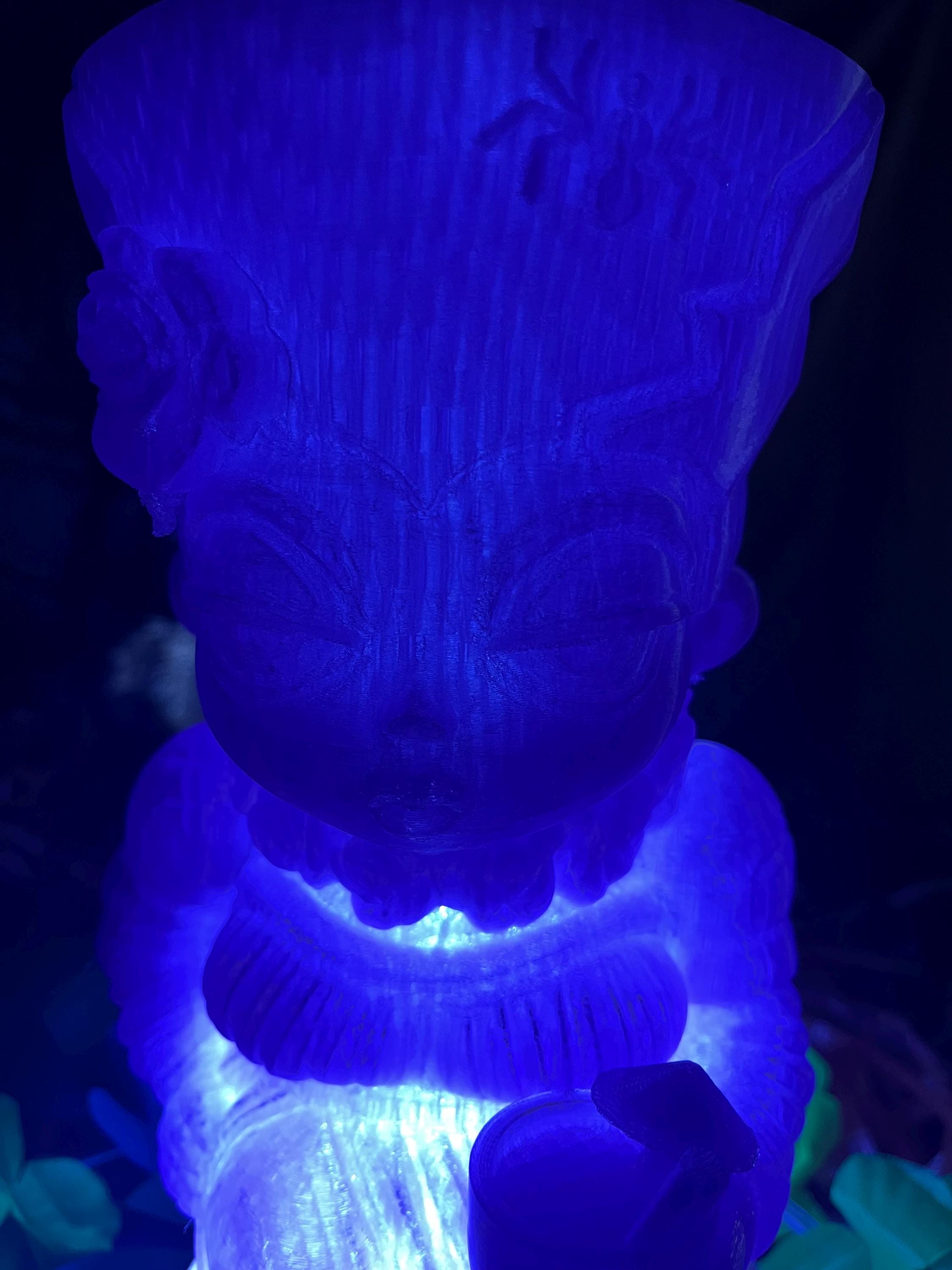Tiki Monster Bride Lamp, Spooky Halloween Bar Decor