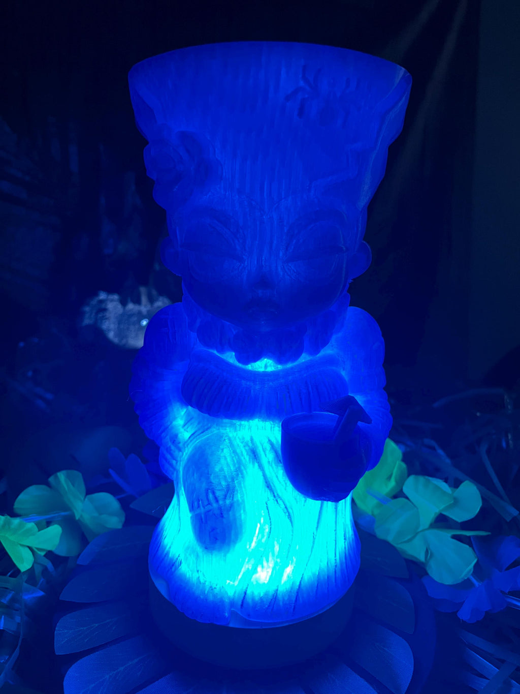 Tiki Monster Bride Lamp, Spooky Halloween Bar Decor
