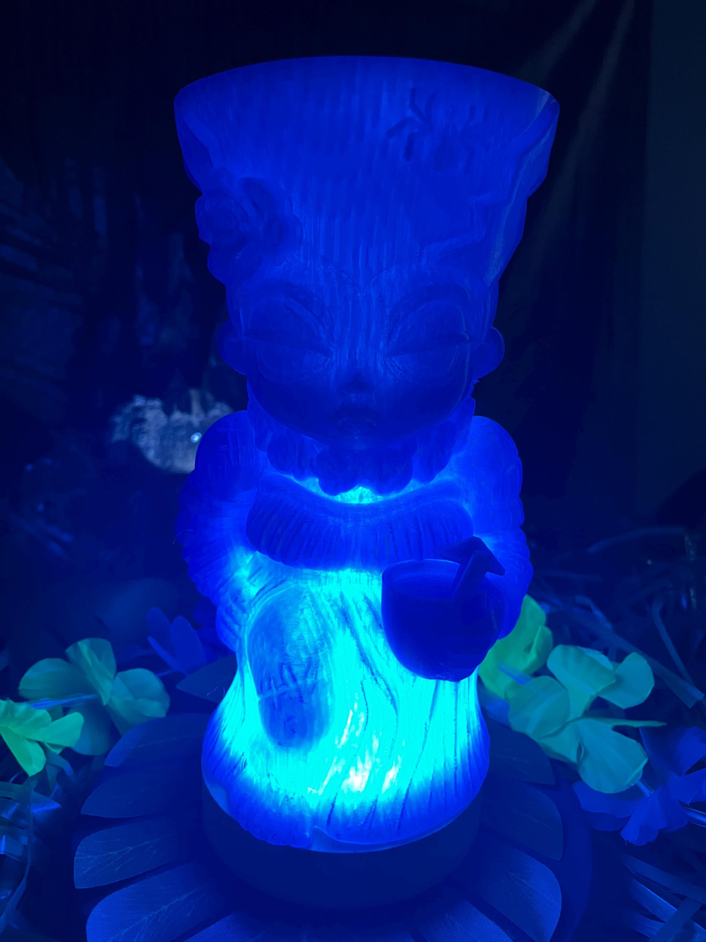 Tiki Monster Bride Lamp, Spooky Halloween Bar Decor