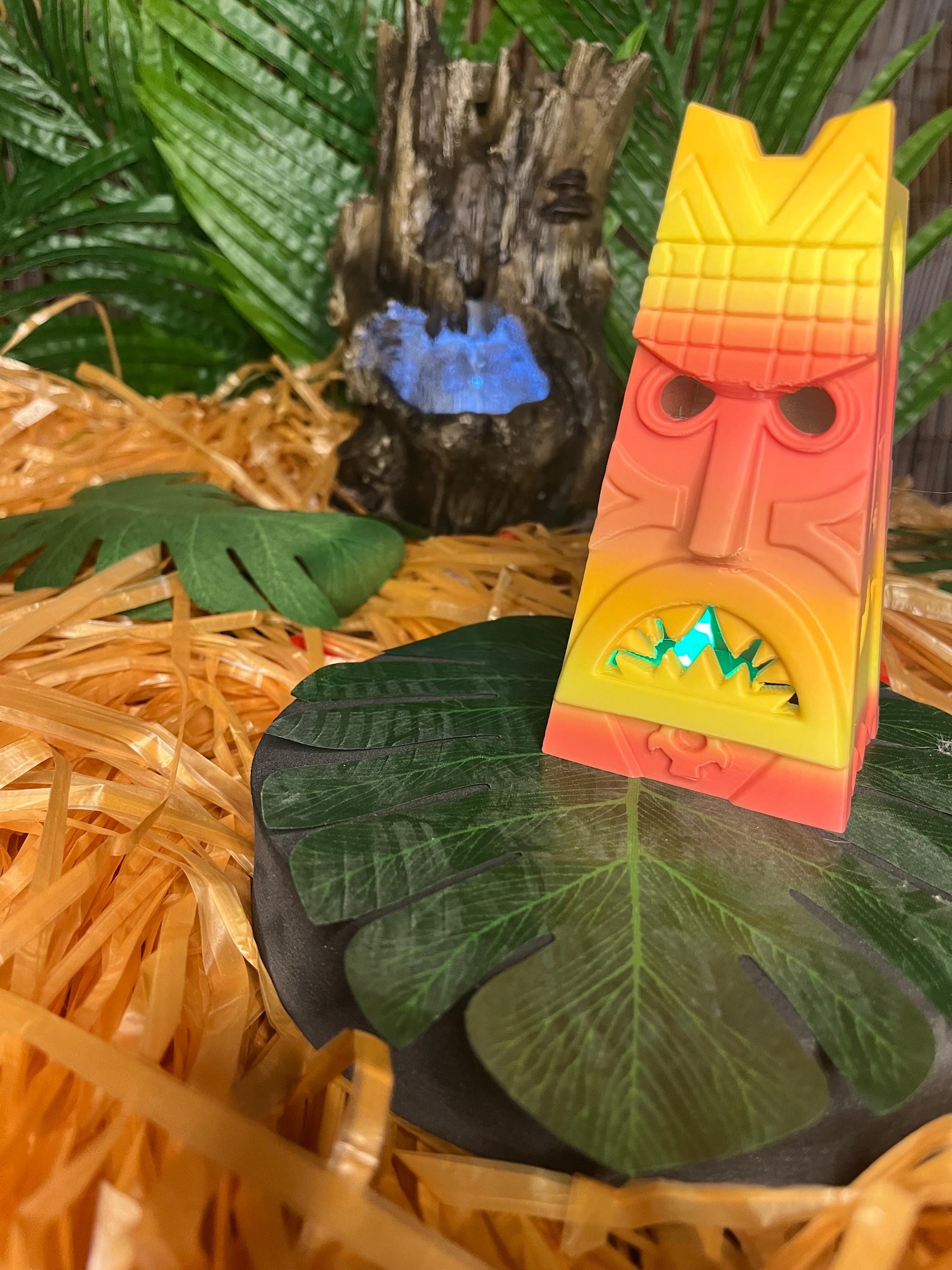 Tiki Tealight Holder, Retro Polynesian Island Decor