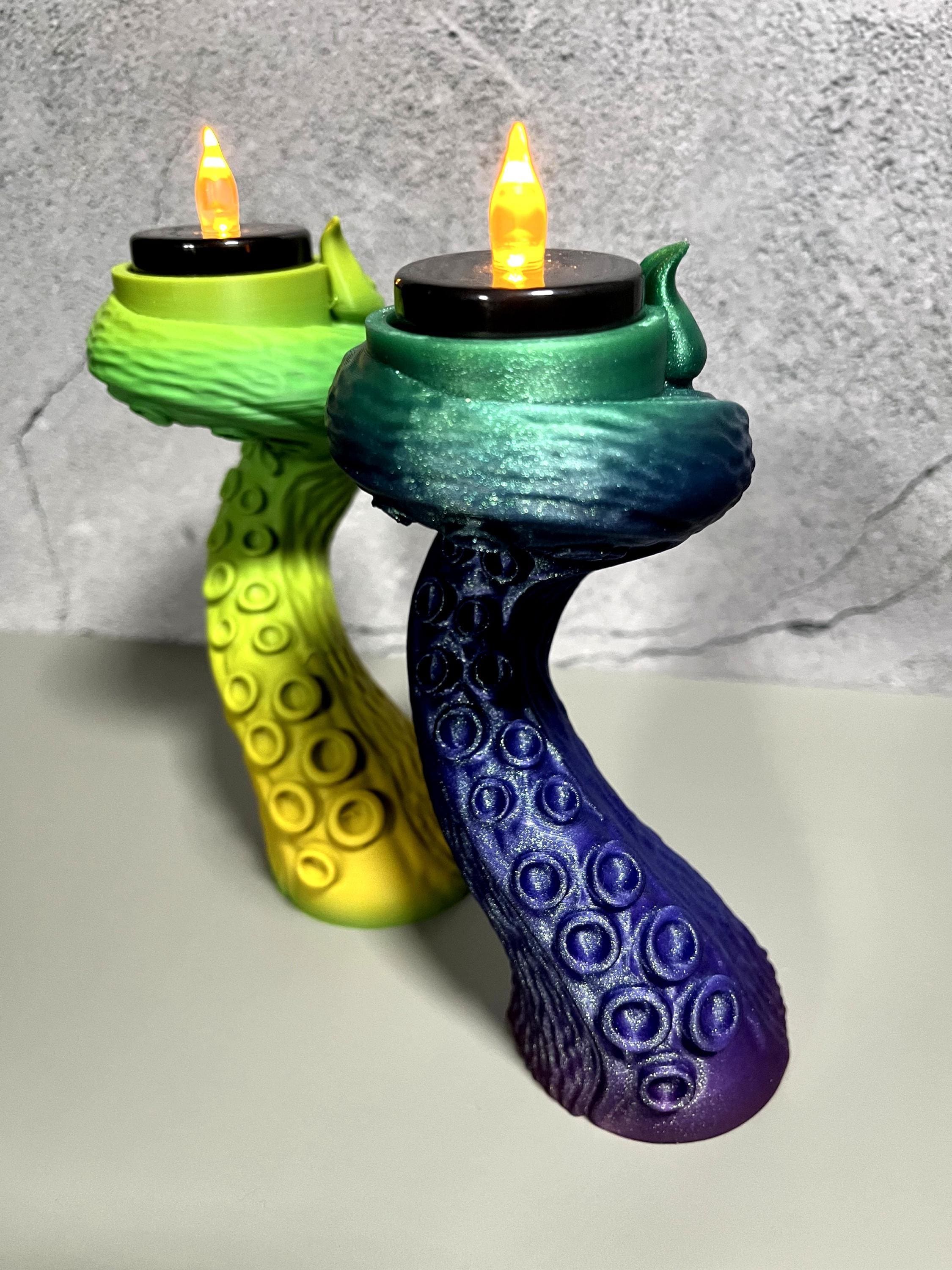Kraken Tentacle Tealight Holder Set Tiki Bar Decor Ocean Candle Nautical Gift