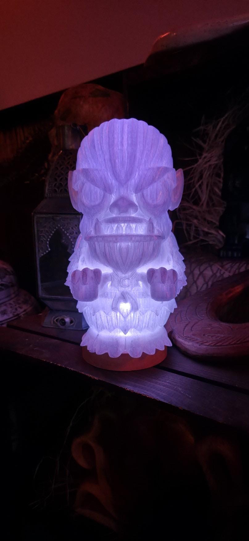 Tiki Bar Werewolf Light: Color Changing LED, Hawaiian Surf Decor