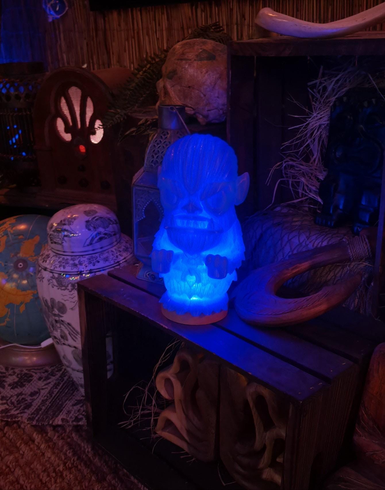 Tiki Bar Werewolf Light: Color Changing LED, Hawaiian Surf Decor
