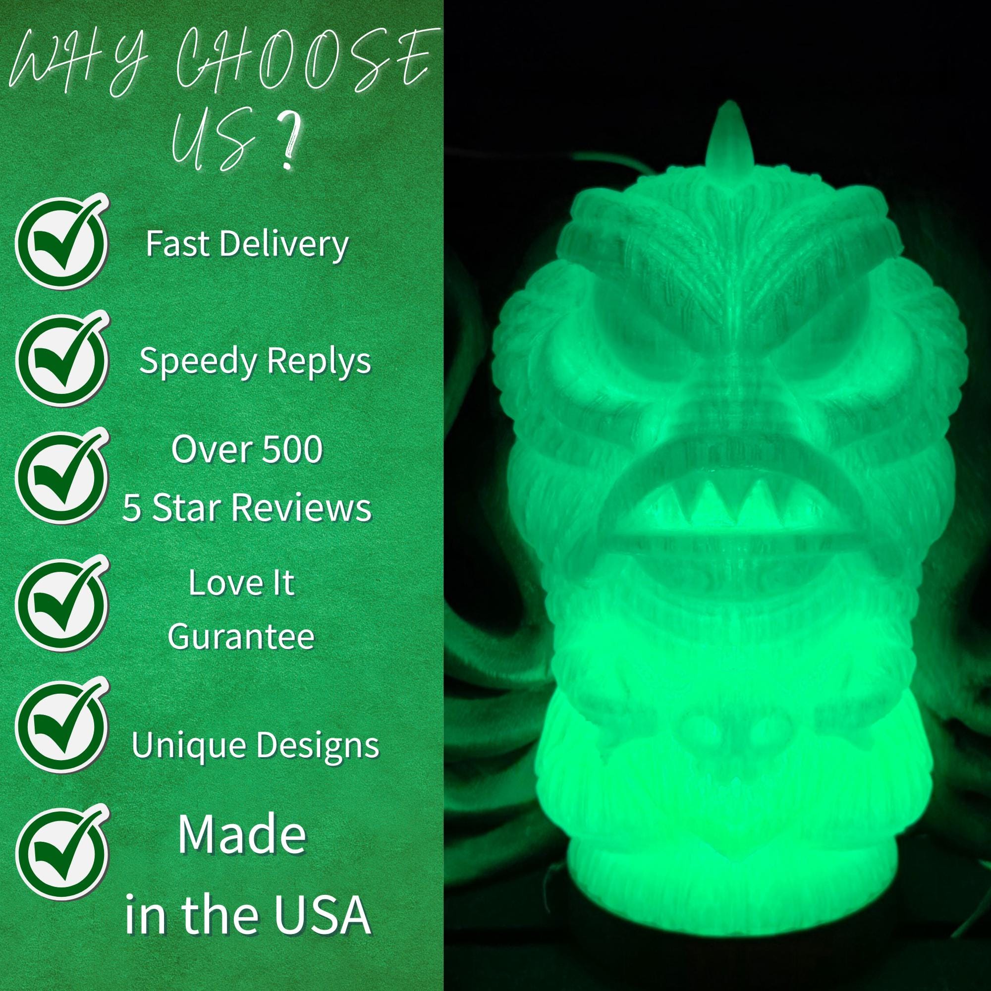 Tiki Bar Monster Light: Color Changing LED, Hawaiian Surf Decor