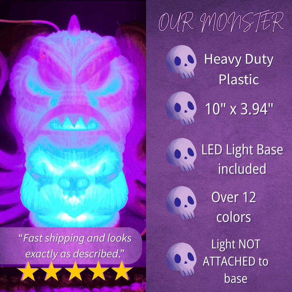 Tiki Bar Monster Light: Color Changing LED, Hawaiian Surf Decor