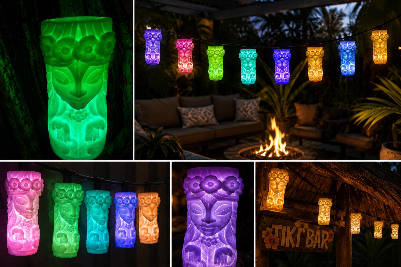 Island Goddess Glow Tiki Patio Lights G40 String Covers Tropical Outdoor Decor